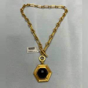 NWT!! Julie Vos Palladio Statement Necklace in Obsidian Black